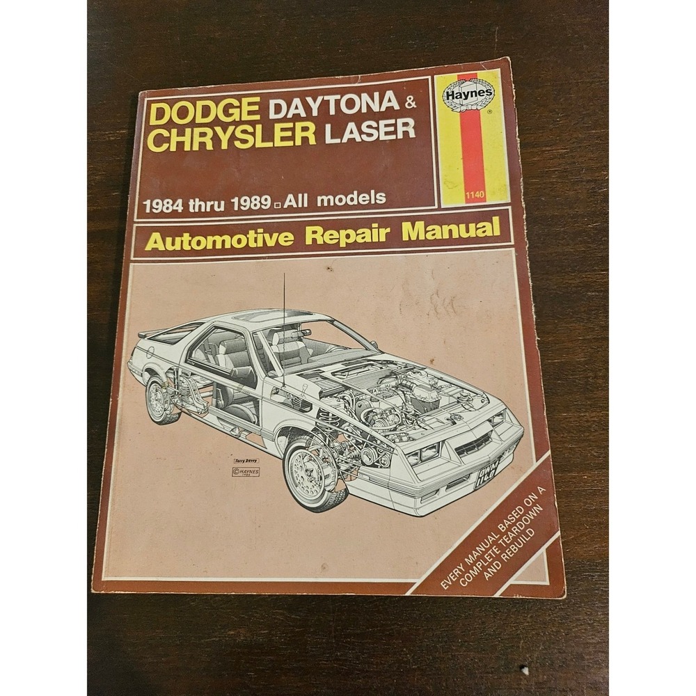 Haynes Repair Manual Dodge Daytona Chrysler Laser 1984-1989 Brown 1140 Guide